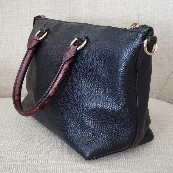 NWOT Coach Mini Emma Signature Python Accent Leather Satchel Crossbody🔥 F34281
